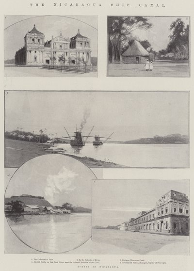 Het Nicaragua Kanaal door Charles Auguste Loye